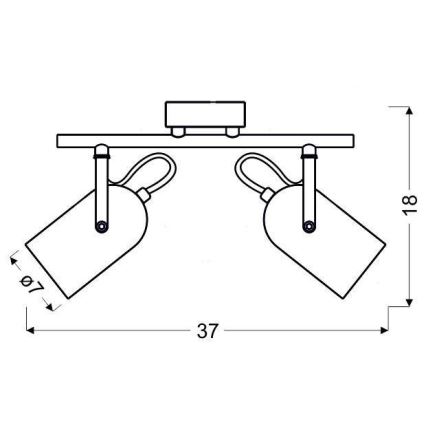 Bodové svítidlo GRAY 2xE14/40W/230V