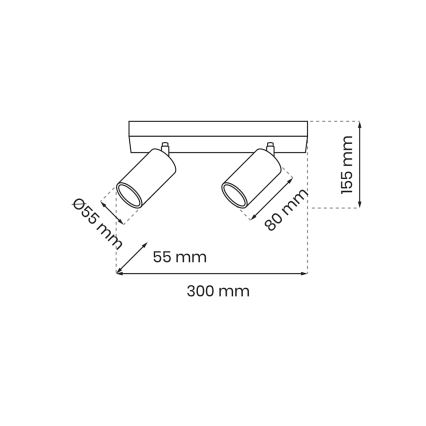 Bodové svítidlo HUDSON 2xGU10/8W/230V černá