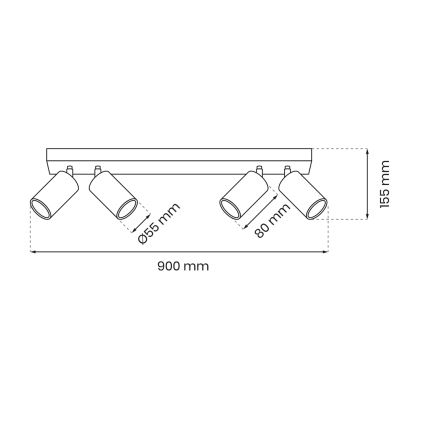 Bodové svítidlo HUDSON 4xGU10/8W/230V bílá