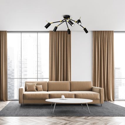 Bodové svítidlo IRIS 6xGU10/MR11/40W/230V černá/zlatá