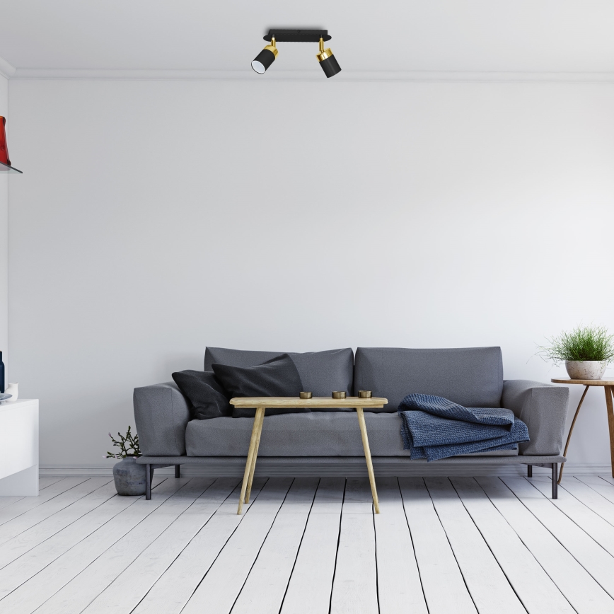 Bodové svítidlo JOKER 2xGU10/25W/230V černá/zlatá