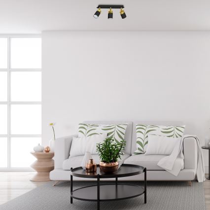 Bodové svítidlo JOKER 3xGU10/25W/230V černá/zlatá