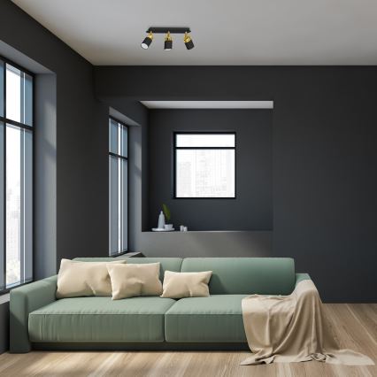 Bodové svítidlo JOKER 3xGU10/25W/230V černá/zlatá