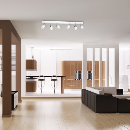 Bodové svítidlo JOKER 6xGU10/25W/230V bílá/lesklý chrom