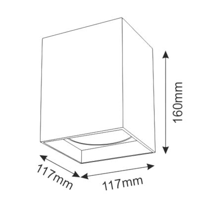 Bodové svítidlo JUPITER 1xE27/20W/230V 11,7x11,7 cm černá