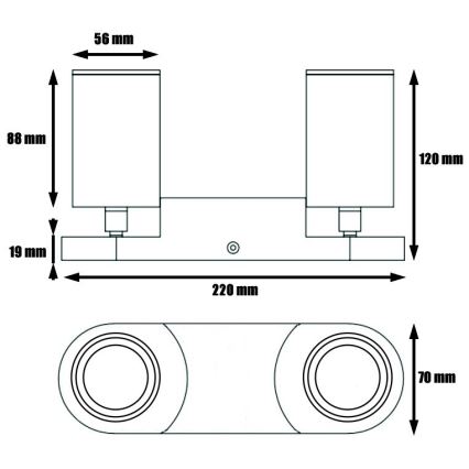 Bodové svítidlo KINIA 2xGU10/30W/230V bílá