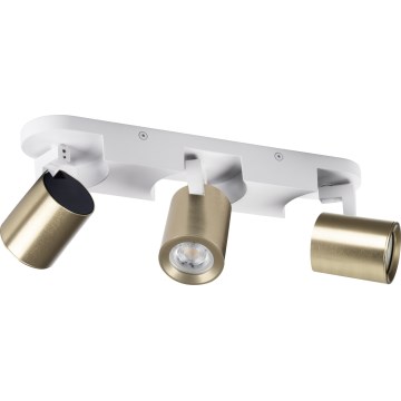 Bodové svítidlo LAURIN 3xGU10/10W/230V mosaz/bílá