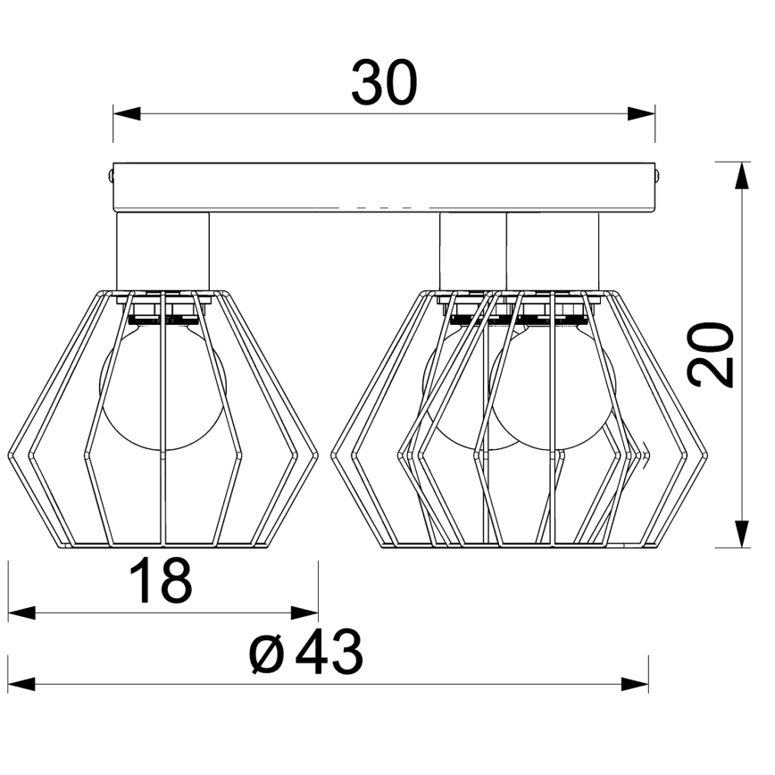 Bodové svítidlo LETI 3xE27/15W/230V černá