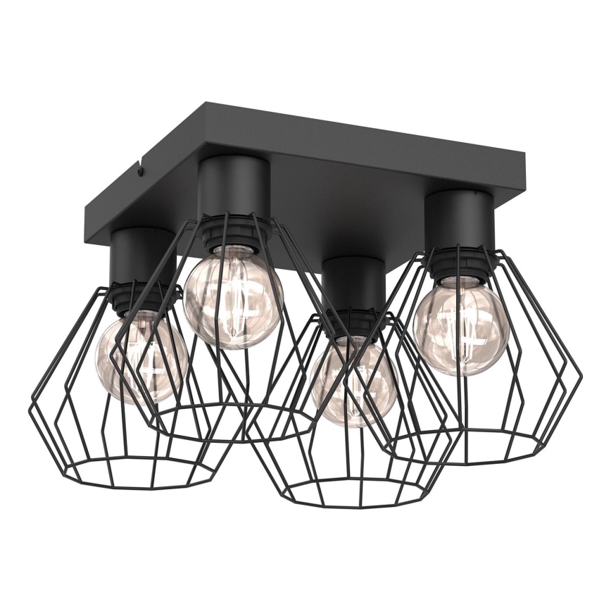 Bodové svítidlo LETI 4xE27/15W/230V černá