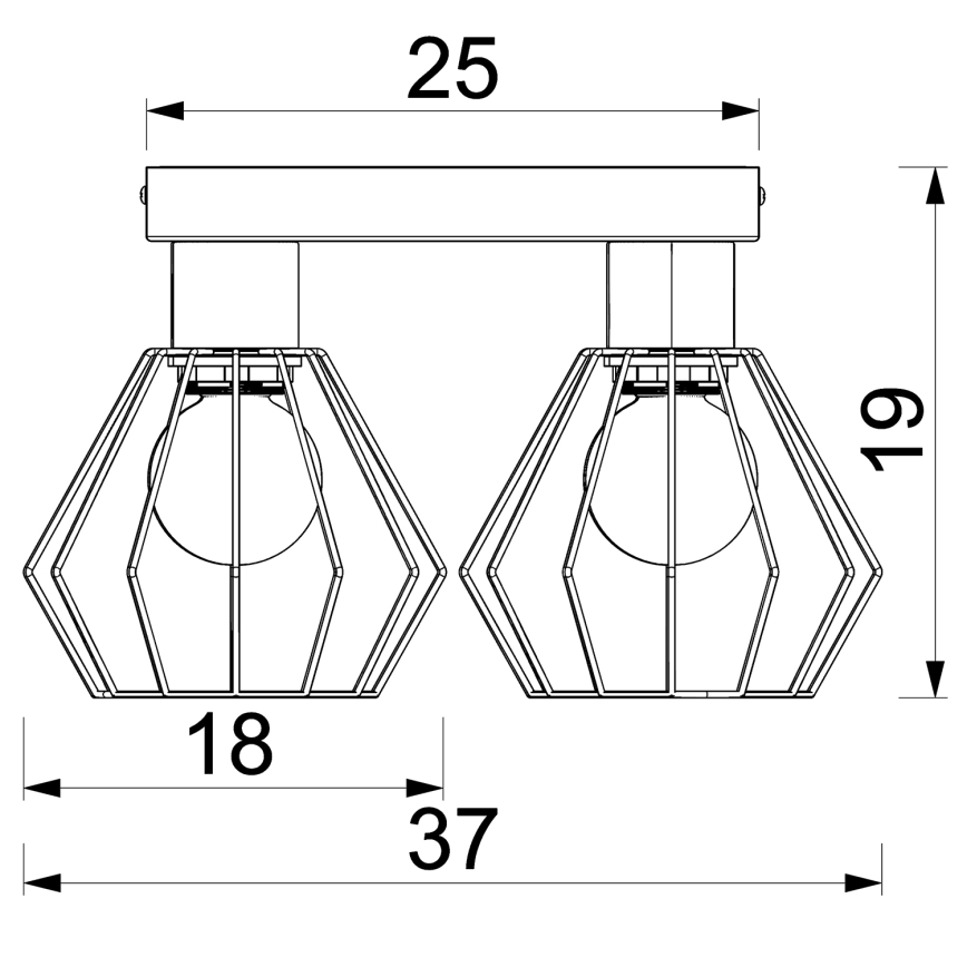Bodové svítidlo LETI 4xE27/15W/230V černá