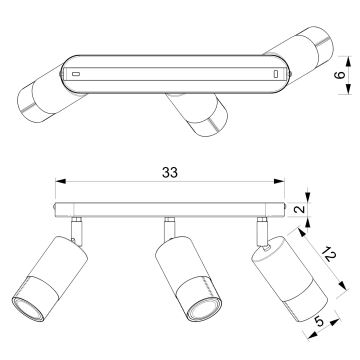 Bodové svítidlo LINK 3xGU10/8W/230V černá/mosaz