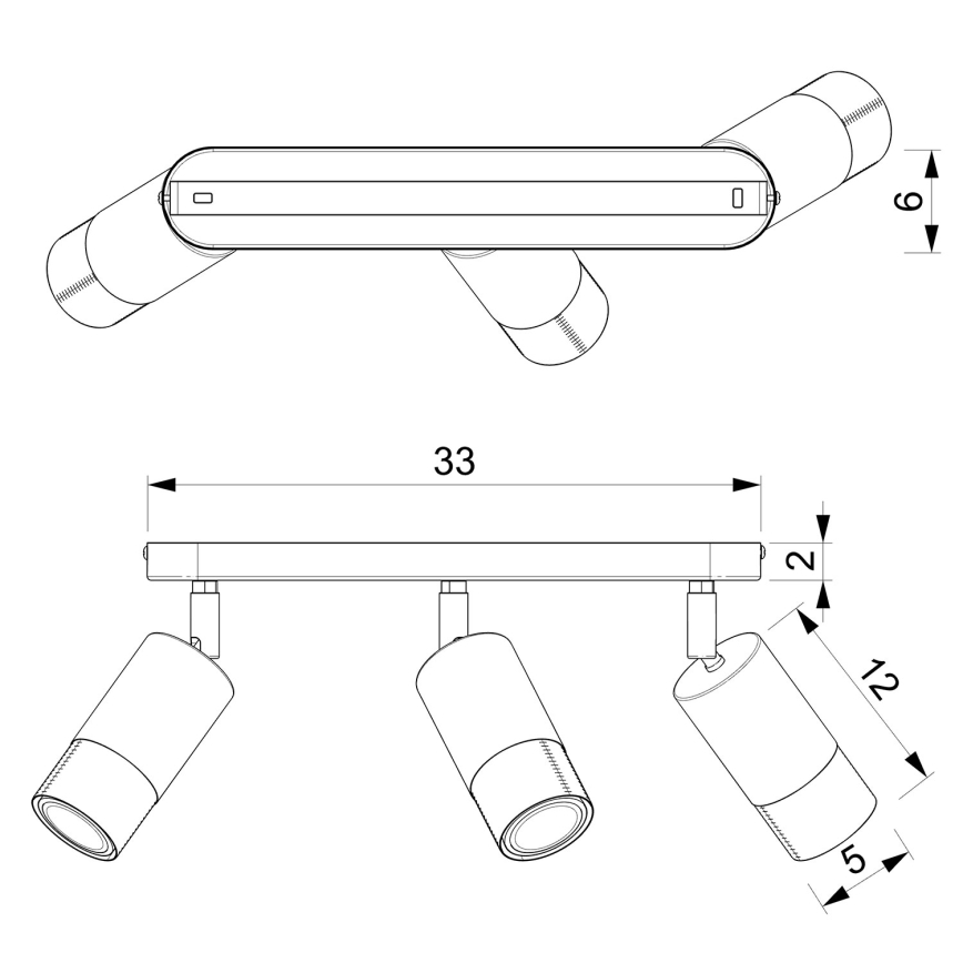 Bodové svítidlo LINK 3xGU10/8W/230V černá/mosaz
