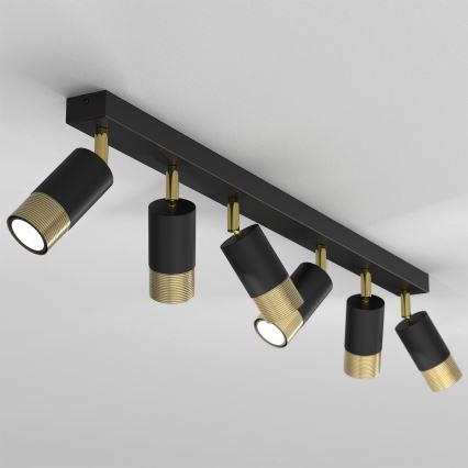 Bodové svítidlo LINK 6xGU10/8W/230V černá/mosaz