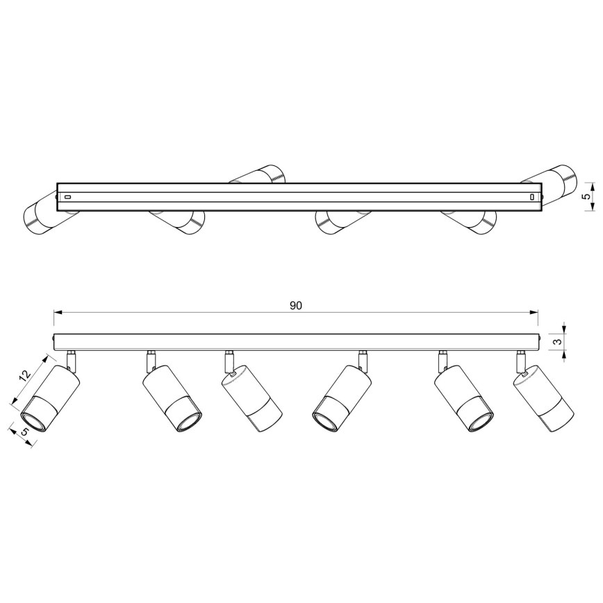 Bodové svítidlo LINK 6xGU10/8W/230V černá/mosaz