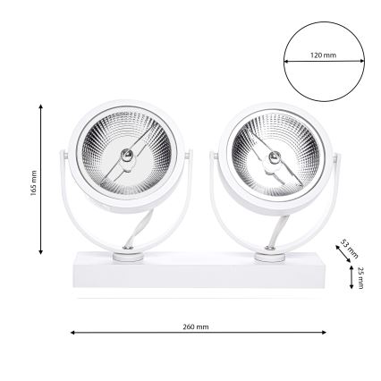 Bodové svítidlo LUGAR 2xAR111 - GU10/25W/230V