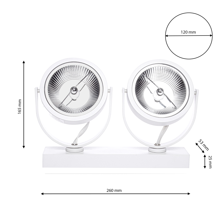 Bodové svítidlo LUGAR 2xAR111 - GU10/25W/230V