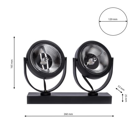 Bodové svítidlo LUGAR 2xAR111 - GU10/25W/230V