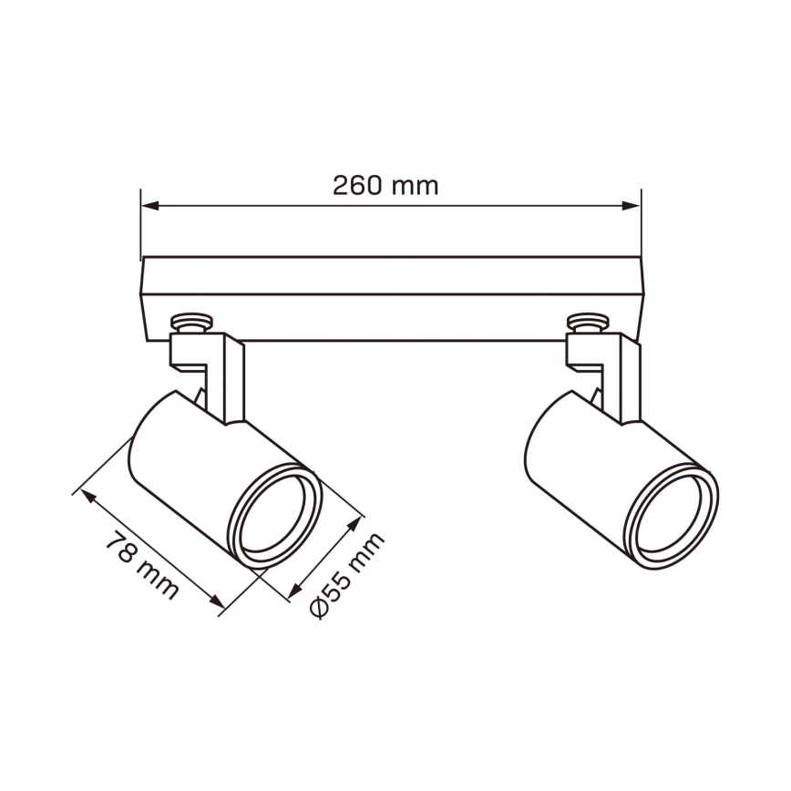 Bodové svítidlo LYNX 2xGU10/10W/230V černá