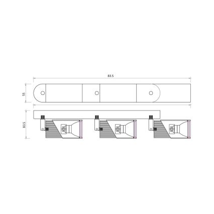 Bodové svítidlo NEO 3xGU10/8W/230V černá/zlatá