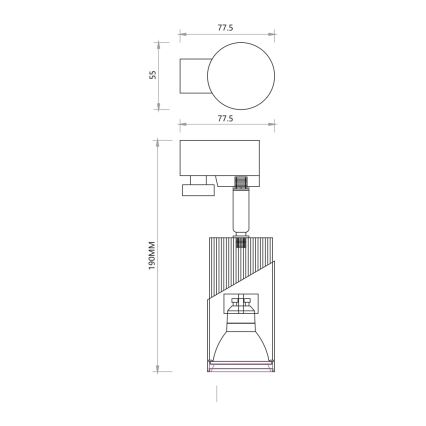 Bodové svítidlo NEO do lištového systému 1xGU10/8W/230V černá/zlatá