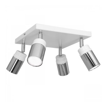 Bodové svítidlo NEST 4xGU10/8W/230V bílá/lesklý chrom