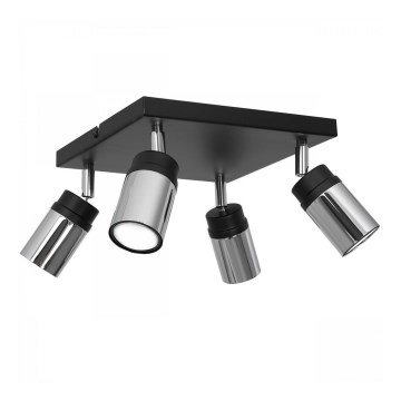 Bodové svítidlo NEST 4xGU10/8W/230V černá/lesklý chrom