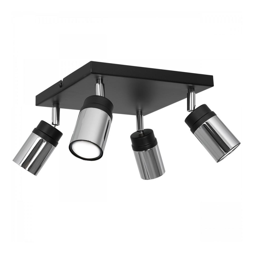 Bodové svítidlo NEST 4xGU10/8W/230V černá/lesklý chrom