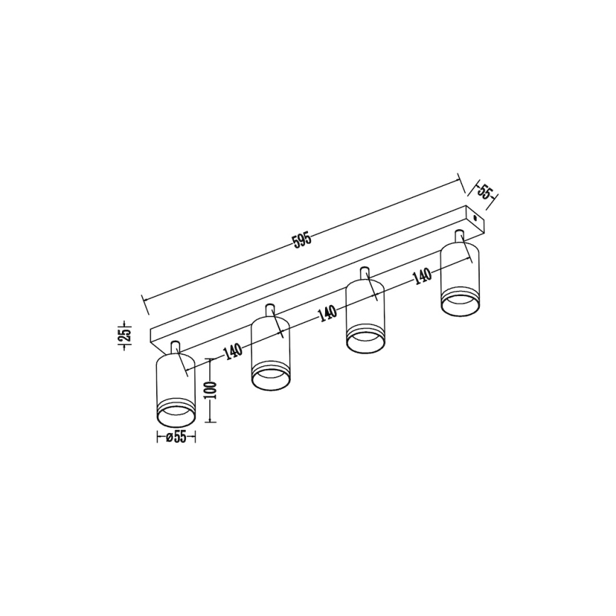 Bodové svítidlo PIPE 4xGU10/10W/230V bílá