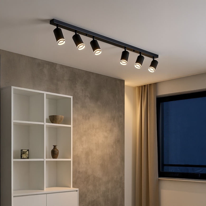 Bodové svítidlo PIPE 6xGU10/10W/230V černá