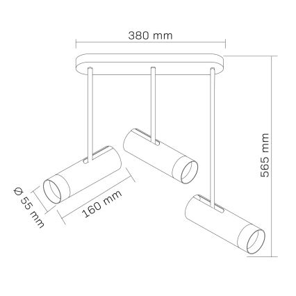 Bodové svítidlo PORTO 3xGU10/10W/230V černá