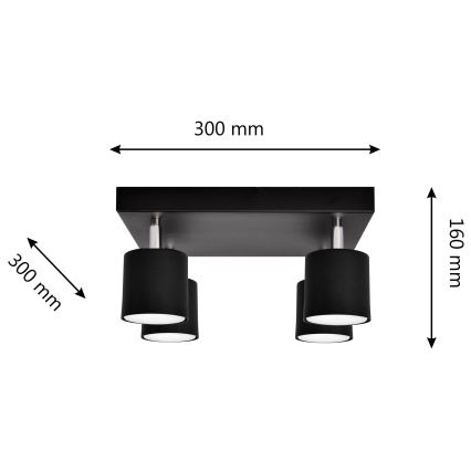 Bodové svítidlo PUNTA 4xGX53/10W/230V černá