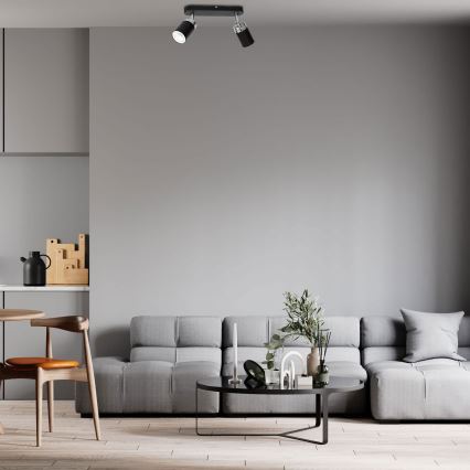 Bodové svítidlo RENO 2xGU10/8W/230V černá/lesklý chrom