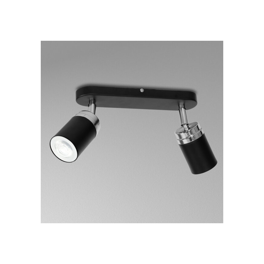 Bodové svítidlo RENO 2xGU10/8W/230V černá/lesklý chrom