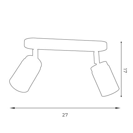 Bodové svítidlo RENO 2xGU10/8W/230V černá/lesklý chrom