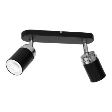 Bodové svítidlo RENO 2xGU10/8W/230V černá/lesklý chrom