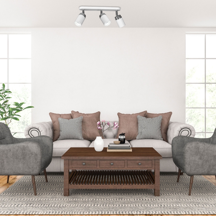 Bodové svítidlo RENO 3xGU10/8W/230V bílá/lesklý chrom