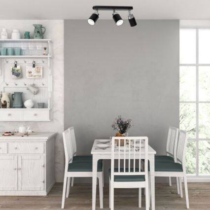 Bodové svítidlo RENO 3xGU10/8W/230V černá/lesklý chrom