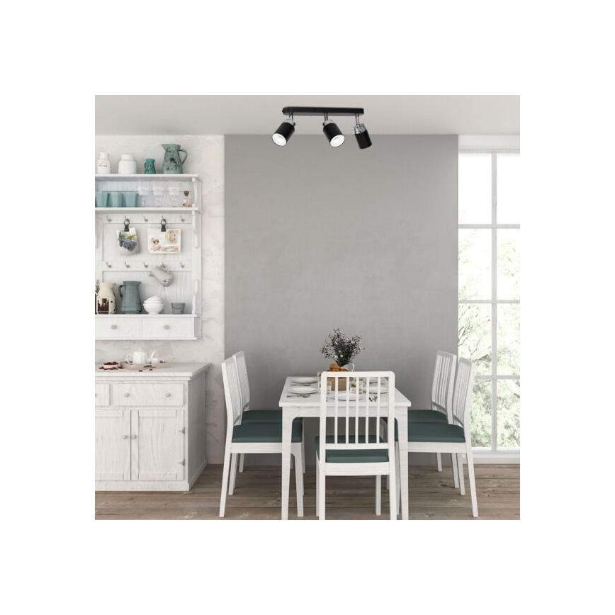 Bodové svítidlo RENO 3xGU10/8W/230V černá/lesklý chrom