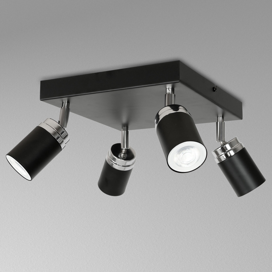 Bodové svítidlo RENO 4xGU10/8W/230V černá/lesklý chrom