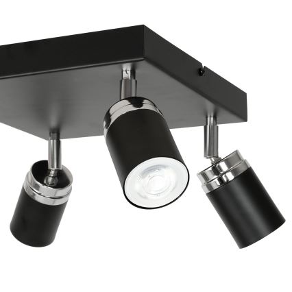 Bodové svítidlo RENO 4xGU10/8W/230V černá/lesklý chrom