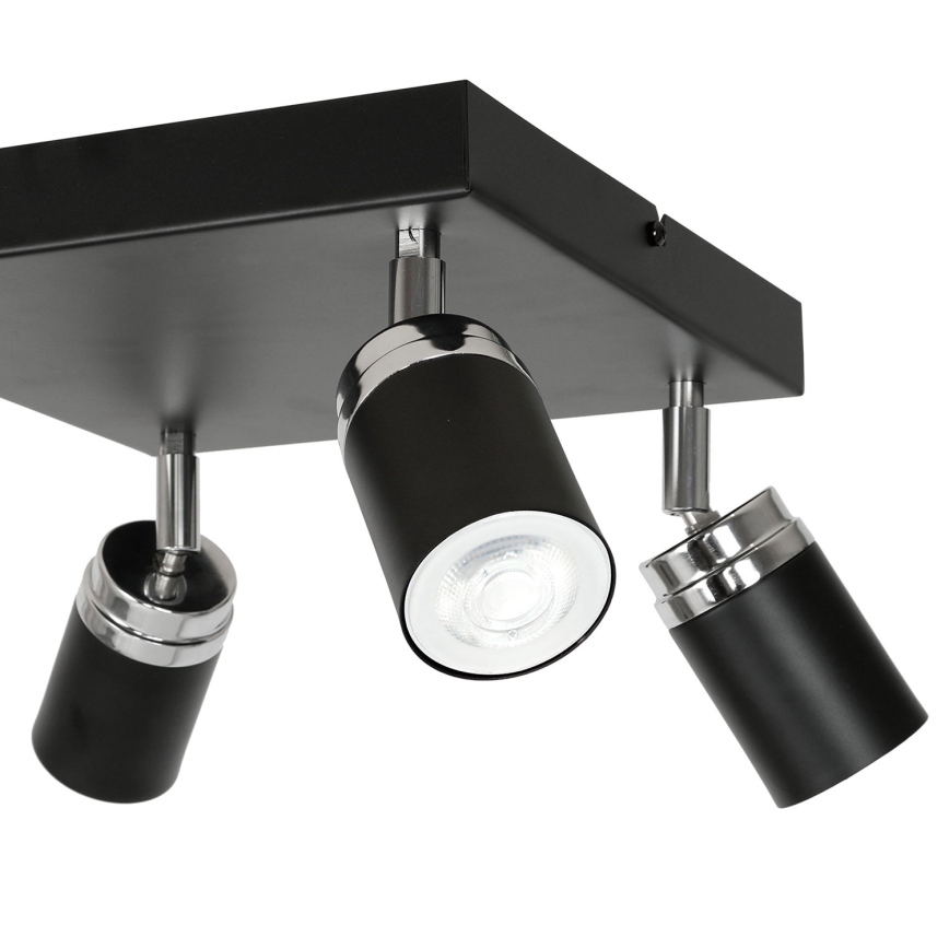 Bodové svítidlo RENO 4xGU10/8W/230V černá/lesklý chrom
