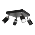 Bodové svítidlo RENO 4xGU10/8W/230V černá/lesklý chrom