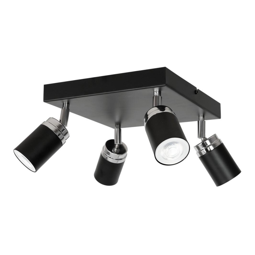 Bodové svítidlo RENO 4xGU10/8W/230V černá/lesklý chrom
