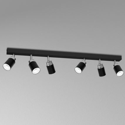 Bodové svítidlo RENO 6xGU10/60W/230V černá/lesklý chrom