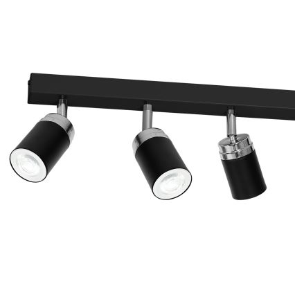 Bodové svítidlo RENO 6xGU10/60W/230V černá/lesklý chrom