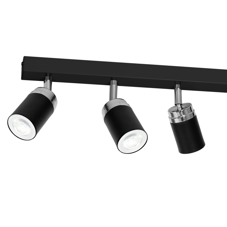Bodové svítidlo RENO 6xGU10/60W/230V černá/lesklý chrom