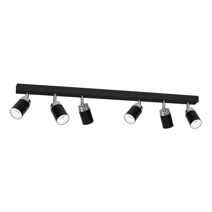Bodové svítidlo RENO 6xGU10/60W/230V černá/lesklý chrom