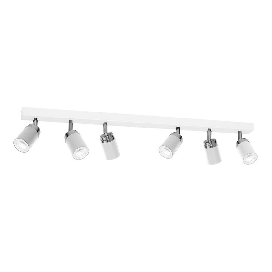 Bodové svítidlo RENO 6xGU10/8W/230V bílá/lesklý chrom