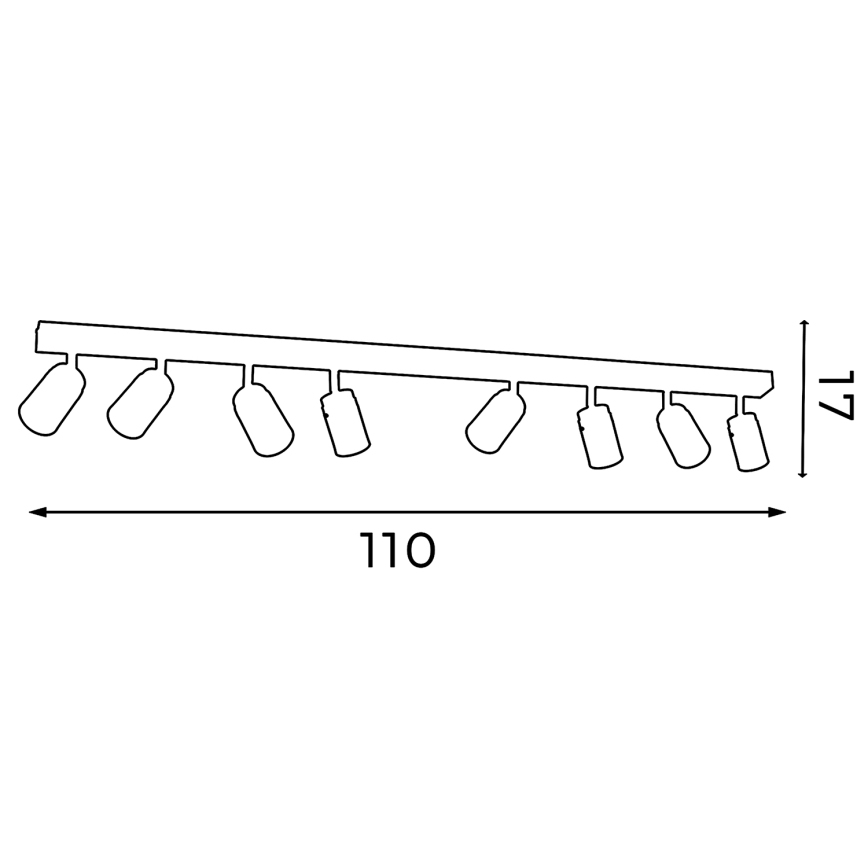 Bodové svítidlo RENO 8xGU10/8W/230V černá/zlatá