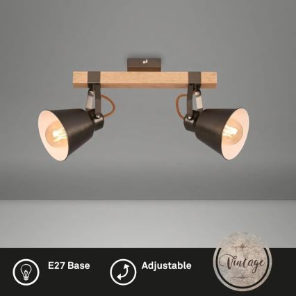 Bodové svítidlo RETRO 2xE27/40W/230V hnědá